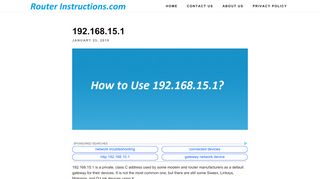 
                            3. 192.168.15.1 - RouterInstructions.com