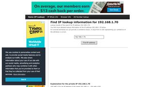 
                            5. 192.168.1.70 - Find IP Address - Lookup and locate an ip ...