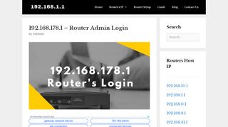 
                            3. 192.168.178.1 - Router Admin Login - 192.168.1.1