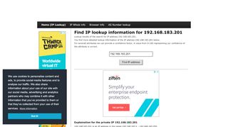 
                            1. 192.168.183.201 - Find IP Address - Lookup and …