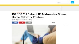 
                            1. 192.168.2.1 Default IP Address for Some Home Network Routers