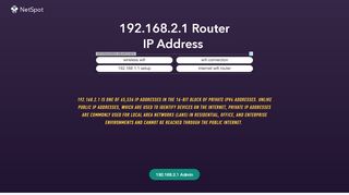
                            2. 192.168.2.1 Default Router IP Address - NetSpot