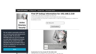 
                            1. 192.168.2.218 - Find IP Address - Lookup and locate an ip ...