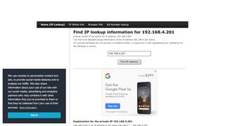 
                            7. 192.168.4.201 - Find IP Address - Lookup and …