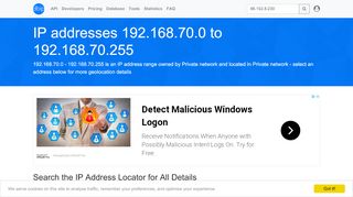 
                            7. 192.168.70 Private network - Private network - Search IP ...