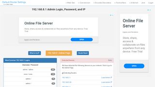 
                            1. 192.168.8.1 Admin Login, Password, and IP - …