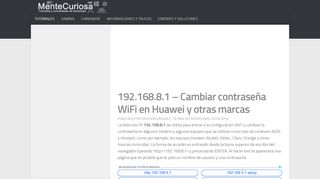 
                            9. 192.168.8.1 – Cambiar contraseña WiFi en Huawei y …