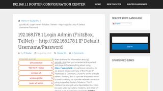 
                            5. 192.168.l78.1 Login Admin - http://192.168.178.1 IP (FritzBox) Password