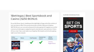 
                            5. 1BetVegas | Best Sportsbook and Casino | $250 …