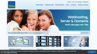 
                            2. 1blu: Webhosting, Homepage, Server, Onlinespeicher ...