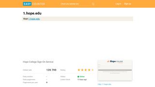 
                            6. 1.hope.edu: Hope College Sign-On Service - Easy Counter