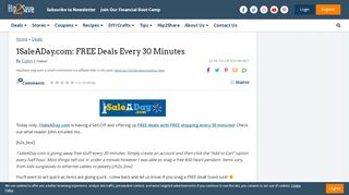
                            4. 1SaleADay.com: FREE Deals Every 30 Minutes - Hip2Save