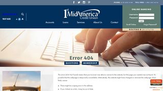 
                            4. 1st MidAmerica Credit Union: Error 404