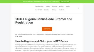 
                            8. 1XBET Nigeria Bonus Code (Promo) and Registration - Betslip