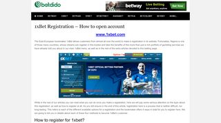 
                            11. 1xBet Registration - How to open account - betdido.com