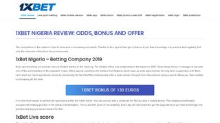 
                            5. 1Xbet Review 2019 Nigeria 󾠦 Bookmaker Rating & Player ...