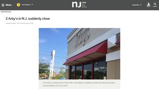 
                            8. 2 Arby’s in N.J. suddenly close - nj.com