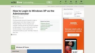 
                            1. 2 Easy Ways to Login to Windows XP as the Administrator