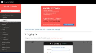 
                            4. 2. Logging In — Ansible Tower User Guide