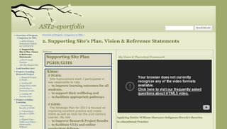 
                            6. 2. Supporting Site's Plan. Vision & Reference Statements ...