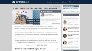 
                            2. 20 Best Cards to Earn a $200 to $500+ Credit Card Bonus
