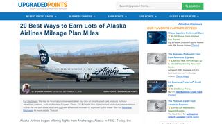 
                            4. 20 Best Ways to Earn Lots of Alaska Airlines Mileage Plan Miles