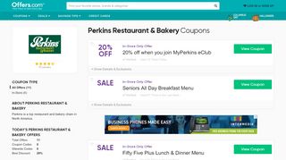 
                            7. 20% off Perkins Restaurant & Bakery Coupons & Specials ...