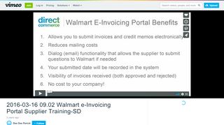
                            8. 2016-03-16 09.02 Walmart e-Invoicing Portal Supplier Training-SD on ...