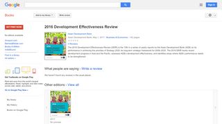 
                            9. 2016 Development Effectiveness Review