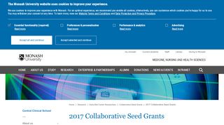 
                            7. 2017 Collaborative Seed Grants - Central Clinical ... - Monash University