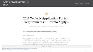 
                            9. 2017 YouWiN Application Portal | Requirements & How To Apply ...