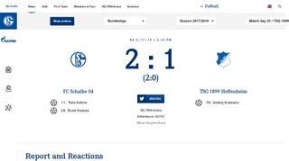 
                            8. 2017/2018 | Bundesliga | 23 - FC Schalke 04 : TSG 1899 ...