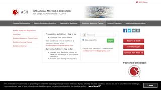 
                            7. 2018 ASH Annual Meeting: Exhibitor Login - SPARGO, Inc.