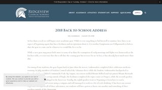 
                            7. 2018 Back to School Address — Ridgeview Classical Schools