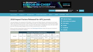 
                            9. 2018 Impact Factors Released for APS Journals - …