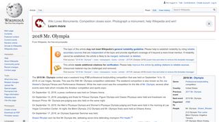 
                            4. 2018 Mr. Olympia - Wikipedia