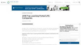 
                            5. 2018 Top Learning Portal/LMS Companies - Training Industry