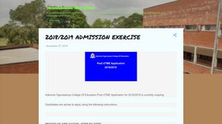 
                            9. 2018/2019 ADMISSION EXERCISE - Aocoedkilonshele News Update