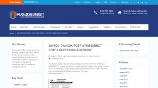 
                            1. 2018/2019 unizik post utme/direct entry screening exercise