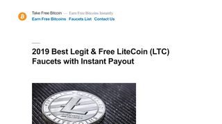 
                            7. 2019 Best Legit & Free LiteCoin (LTC ... - takefreebitcoin.net