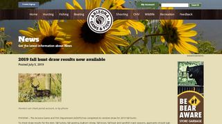 
                            3. 2019 fall hunt draw results now available - AZGFD