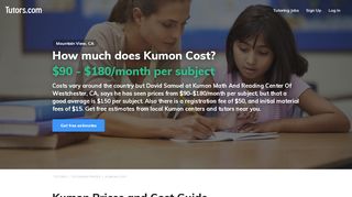 
                            9. 2019 Kumon Prices | How Much Does Kumon Cost? // Tutors.com