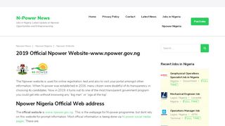 
                            11. 2019 Official Npower Website-www.npower.gov.ng » N-Power News