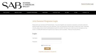 
                            8. 2019 Summer Course Login - The School of American Ballet