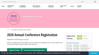 
                            9. 2020 Annual Conference Registration | 2019 NASPA …