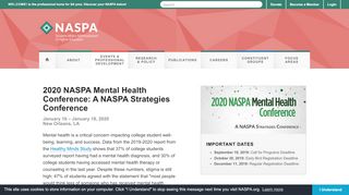 
                            3. 2020 NASPA Mental Health Conference: A NASPA Strategies ...