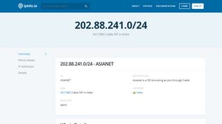 
                            1. 202.88.241.0/24 Netblock Details - Asianet is a ISP ...