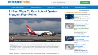
                            7. 21 Best Ways to Earn Lots of Qantas Frequent Flyer Points [2019]