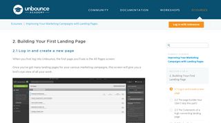 
                            4. 2.1 Log in and create a new page – Unbounce Academy