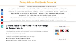 
                            5. 21dukes Mobile Casino Casino $40 No Deposit …